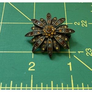 Joan Rivers Brooch Pin Amber Multicolored Crystallized Swarovski